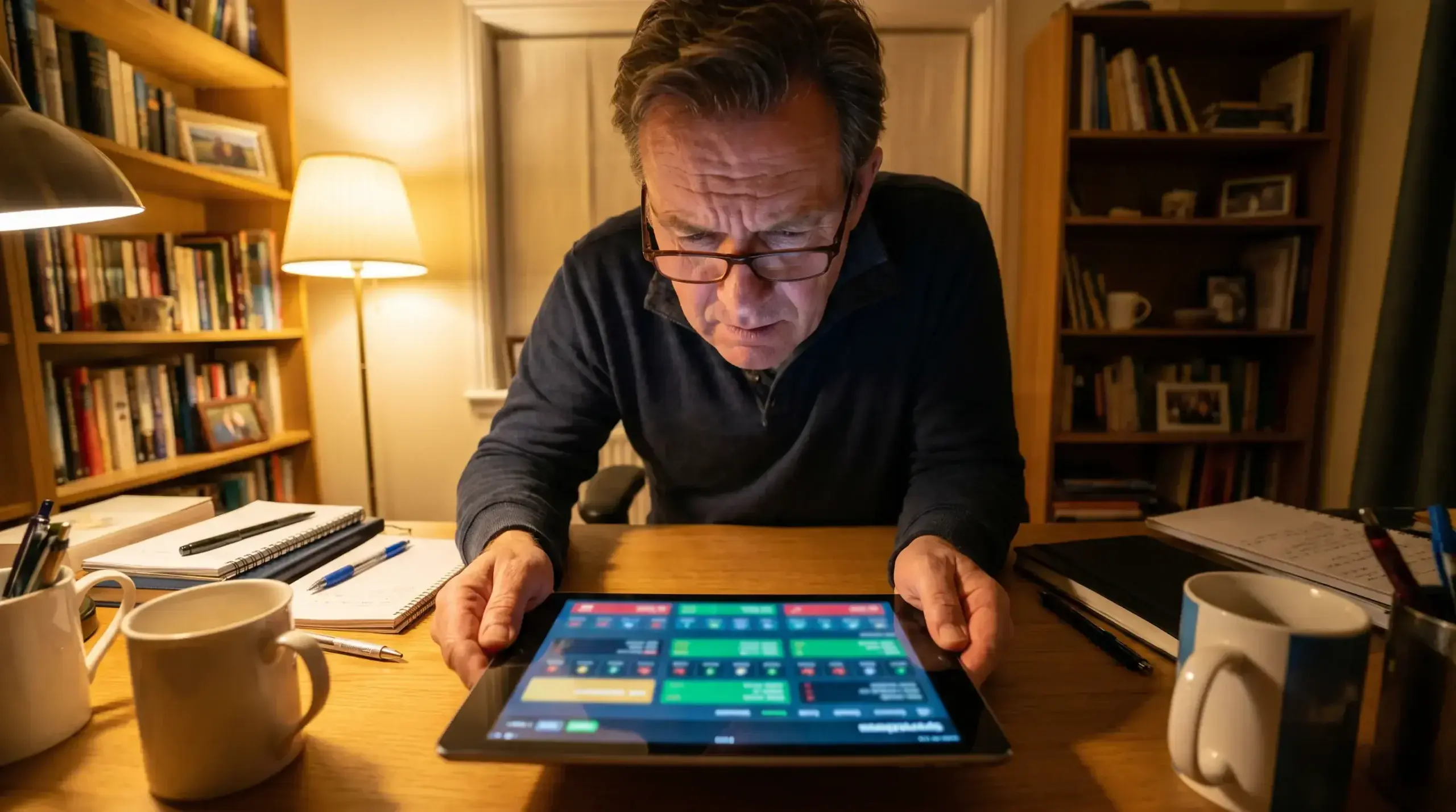 Bettor reviewing split-stake Asian handicap options on a tablet at home
