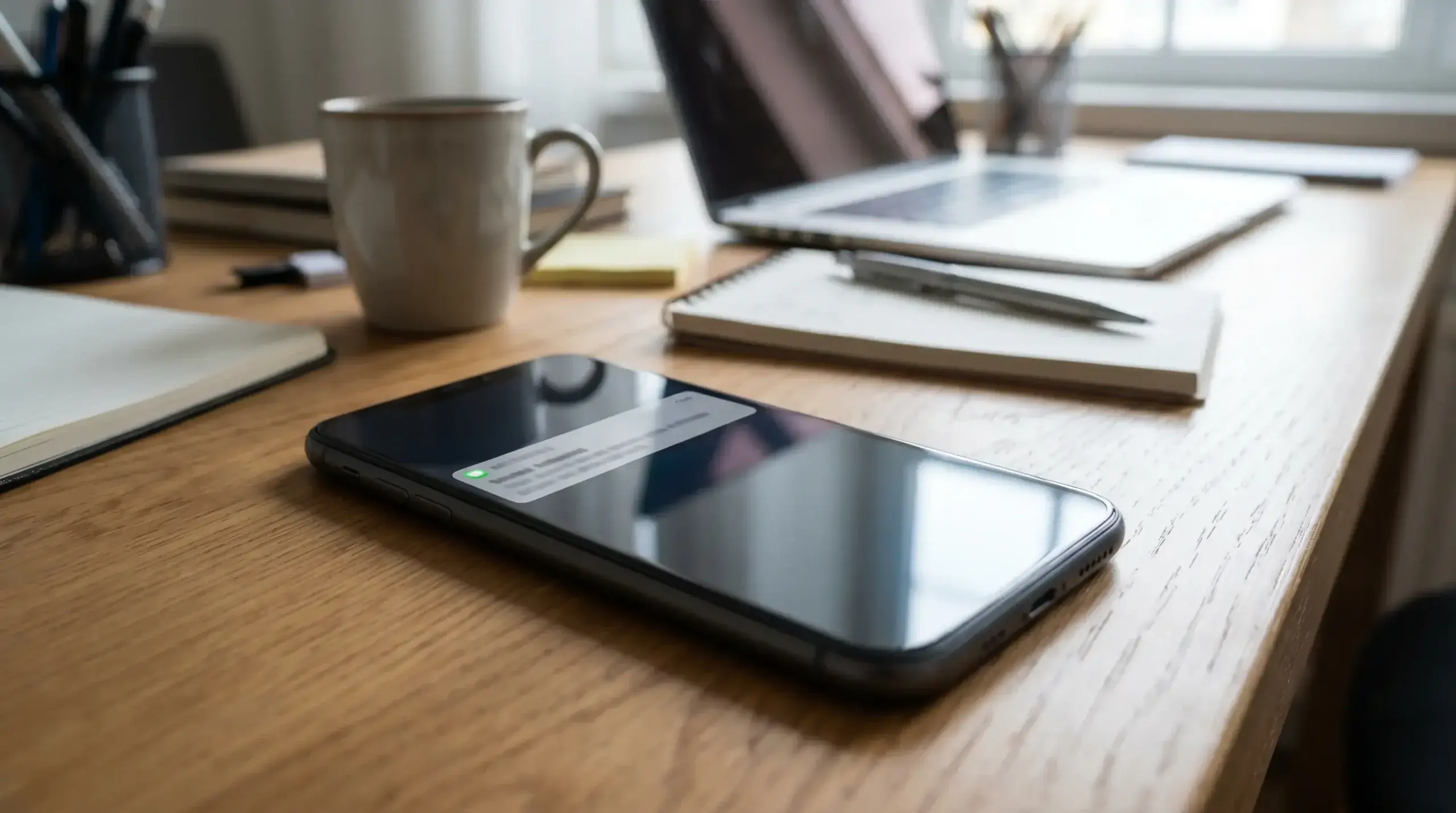 Smartphone receiving a notification about a blocked betting account