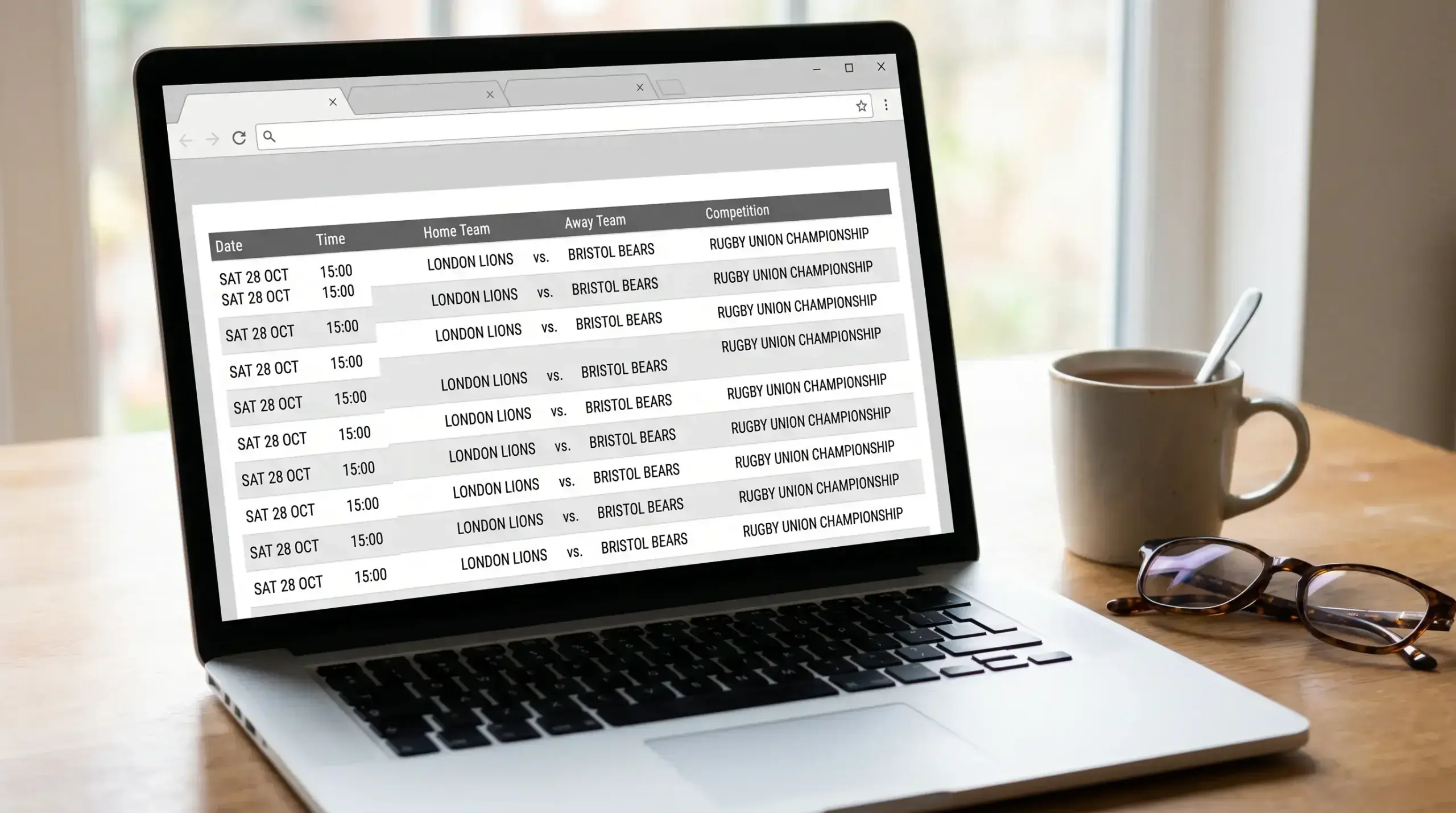 Multiple sportsbook browser tabs open side by side comparing the same rugby fixture odds