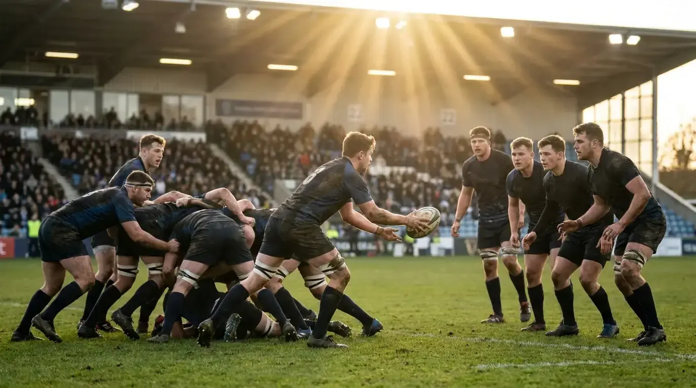 Rugby attack phase building near the opposition 22-metre line