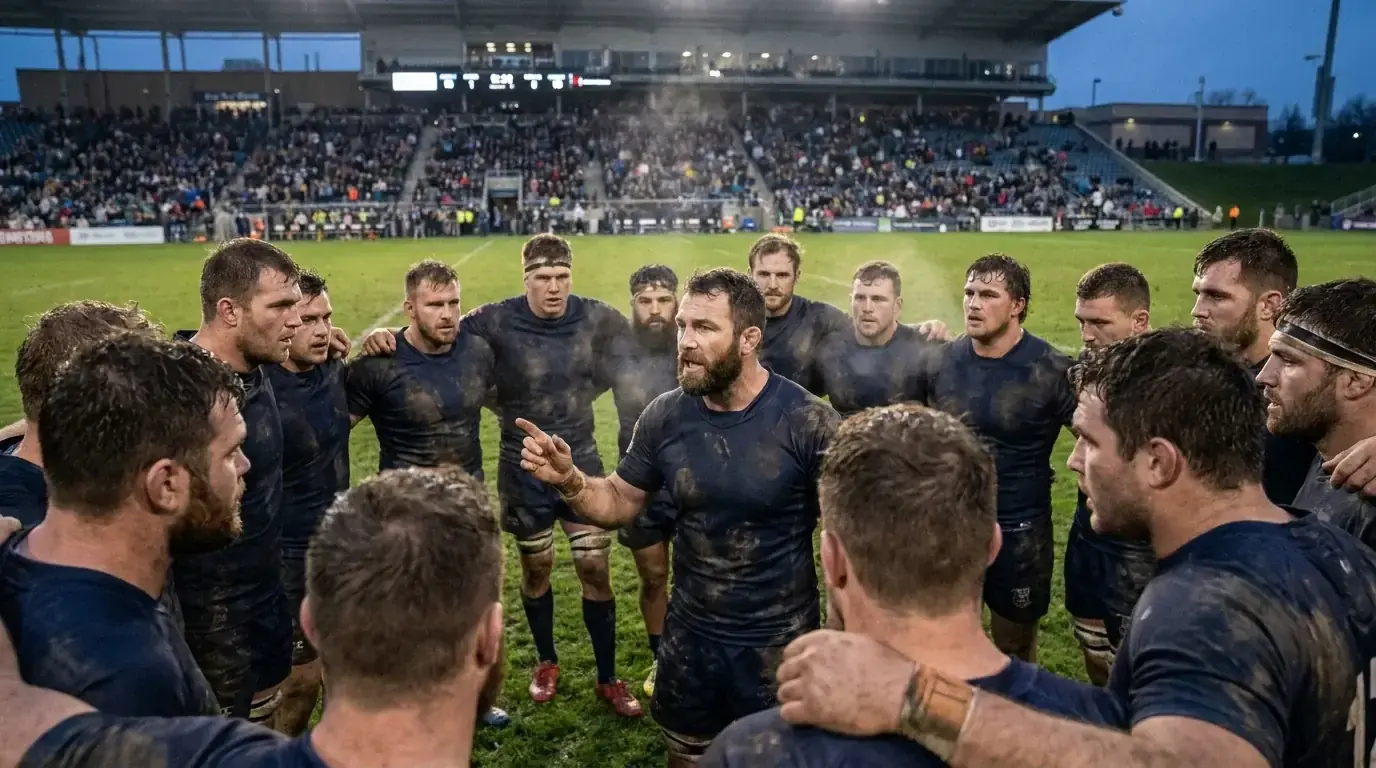 MLR playoff match with a captain rallying teammates on the pitch