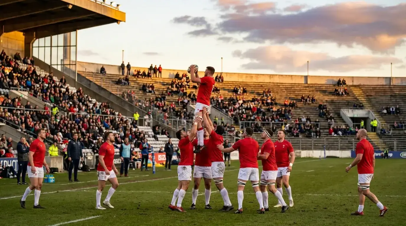 Pre-World-Cup warm-up rugby test match scene