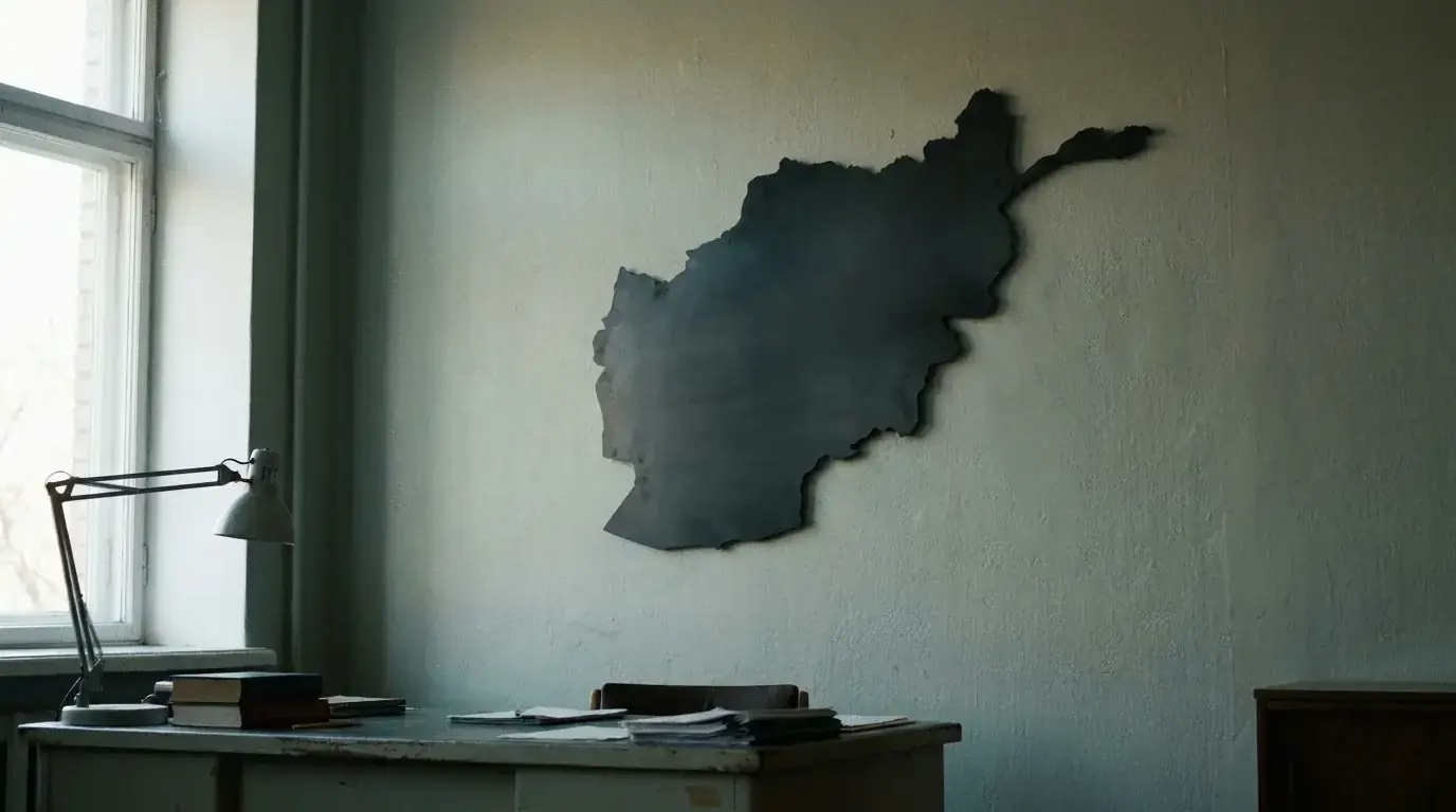 Generic outline shape suggesting US regional context on a wall